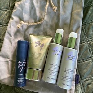Monat bundle frizz smoothing hair primer ,styling shield,brilliant gloss , cream